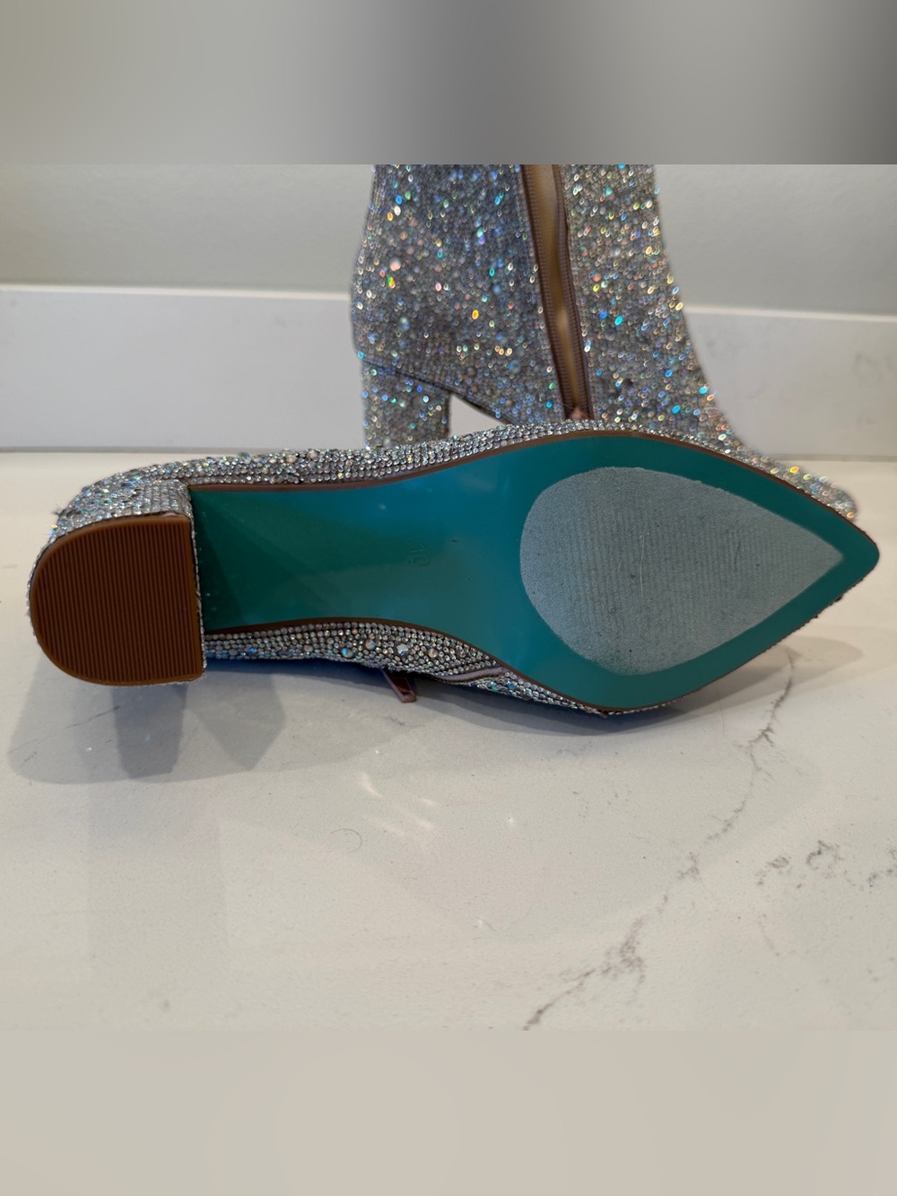 Betsey Johnson Cady Women's Sparkle Rhinestone Ankle Boots - Silver - Picture 3 of 7